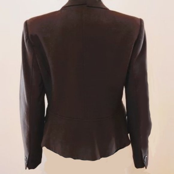RAFAELLA VINTAGE BROWN TWO BUTTON BLAZER WITH SHOULDER PADS SIZE 8P NWOT - Picture 2 of 5